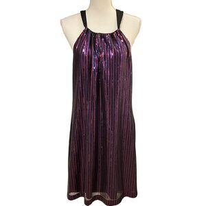 Trina Turk JuJu Sequin Dress Black Multi M Glam Party Cocktail Event Maximalist